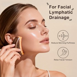 TINYLENS Lymphatic Contour Face Brush, V-Shape Lymphatic Drainage Brush for Facial Massage, Ergonomic Curve Fit, Reduce Puffiness, Define Jawline, Gentle Daily Use