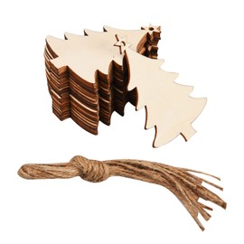 20 Pieces Christmas Tree Rustic Wooden Bauble Hanging Décor Natural Wooden Tree Shape Wooden Embellishments for Christmas Wedding Party Bunting Decoration (Tree)