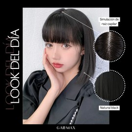 GAIBMAX - Pelucas para mujer cabello aspecto natural, pelucas para mujer cabello corto, peluca corte Bob con fleco, pelucas sintéticas de fibra de alta calidad