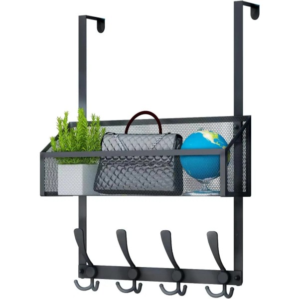Kaiferty Over The Door Hooks Organizer, Coat Rack Storage 2-Tier,