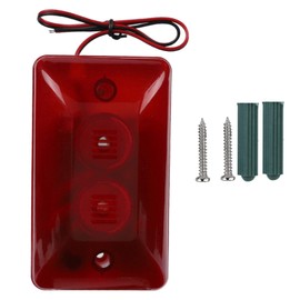 Demeras 12 V 15 W Wired Strobe Siren Sound Alarm Flash Flashing Red Light Sound Siren with Accessories for Home Hotel