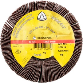 Klingspor 277020"WSM 617" K80 Abrasive Mop Wheel, Brown, 125 x 20 mm