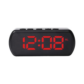 AIXXCUVQ Full Screen USB Alarm Clock Smart and Stylish Addition to Living Room Three-Dimensional Digital Display Automatically, red