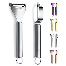 Potato Vegetable And Fruit Peelers For Kitchen,Kyraton Y Shaped And I Shaped Quality Stainless Steel Peelers,Sharp Blade And Ergonomic Non Slip Easy To Grip Handle Set Of 2