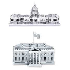 Metal Earth 3D Laser Cut Models - U.S. Capitol Building AND White House = SET OF 2