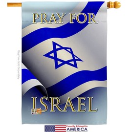 Pray for Israel Garden House Flags Kit Support Home Stand with Country International World Small Decorative Gift Yard Banner Made In USA 28 X 40
