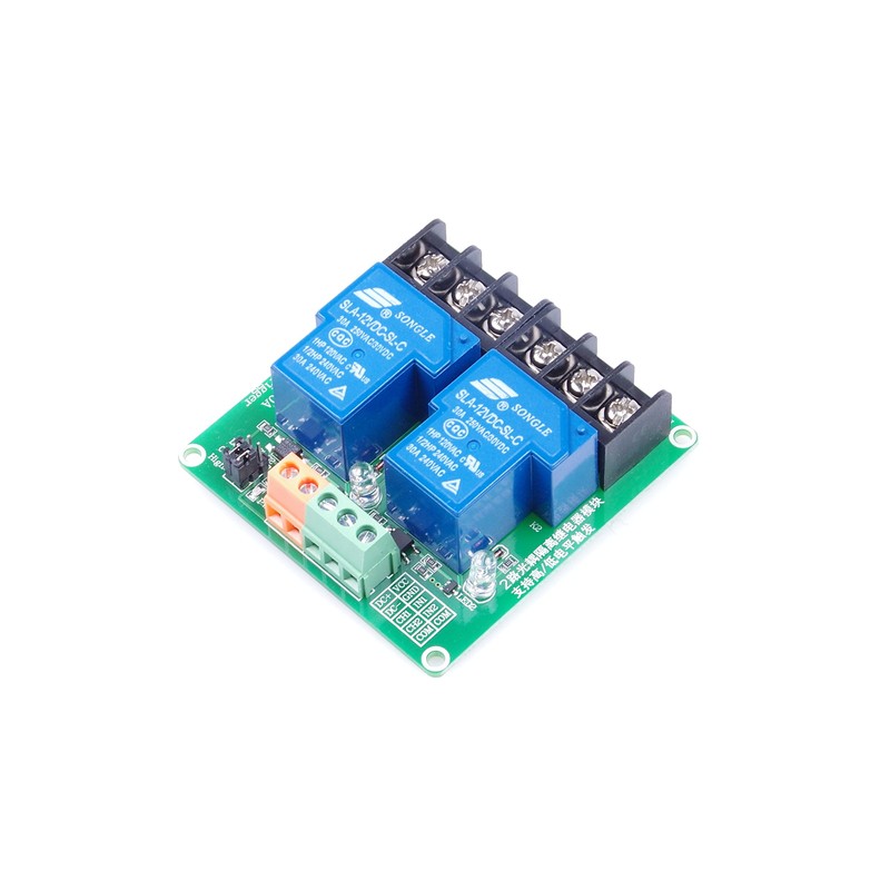 KNACRO DC 12V 30A 2-Channel Relay Module High Or Low