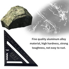 Aluminum Alloy Triangle Rulers 90 Degrees 45 Degrees Set Square 7in Black Metric Square Ruler