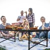 Folding Gril Table, 4x2 FT Camping Table with Mesh Desktop,Height