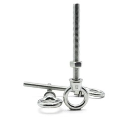 Hippo Hardware M6 (6mm X 80mm) Lifting Eye Bolts with Nuts and Washers A4 Marine Screws Stainless Steel (Pack of 5)