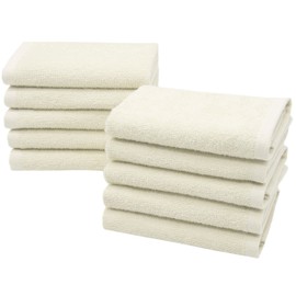 ZOLLNER Flannels, Set of 10, Soft and Absorbent, Washable up to 95 °C, Cotton, 30 x 30 cm, Beige