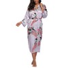 ABC-STAR Women's Kimono Robe Peacock & Blossom Robe Wedding Satin