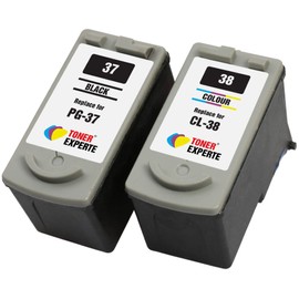 TONER EXPERTE 2 XL PG-37 CL-38 Printer Cartridges Compatible with Pixma iP1800, iP1900, iP2500, iP2600, MP140, MP190, MP210, MP220, MP470, MX300, MX310 (Black, Colour)