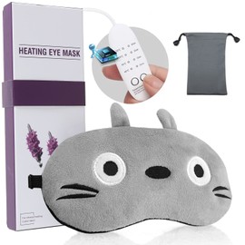 SONICER Hot Eye Mask, Steam, USB, Electric Heating Type, For Both Hot and Cold Sleep, Cute, Temperature Control, Timer Setting, Light Shade, Lightweight, Good Sleep Goods, Father's Day, Lover, Mother's Day, Birthday Gift, Gift Case Packaging, Pouch Inclu