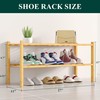 Smiry Shoe Rack, 2 Tier Bamboo Shoe Organizer, Stackable Free