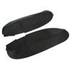 2pcs Front Door Panel Armrest Cover Black Artificial Leather Replacement