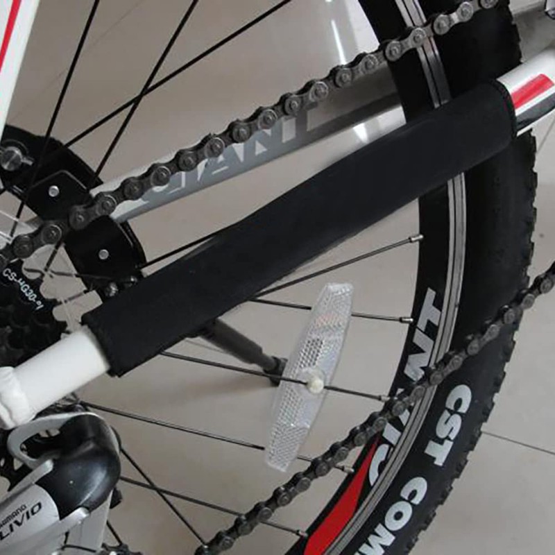 4Pcs Bike Chain Protector Cycling Bicycle Frame Chain Sticker Black
