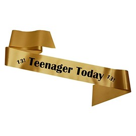 My Pretty Little Gifts Teenager Today Sash: Gold