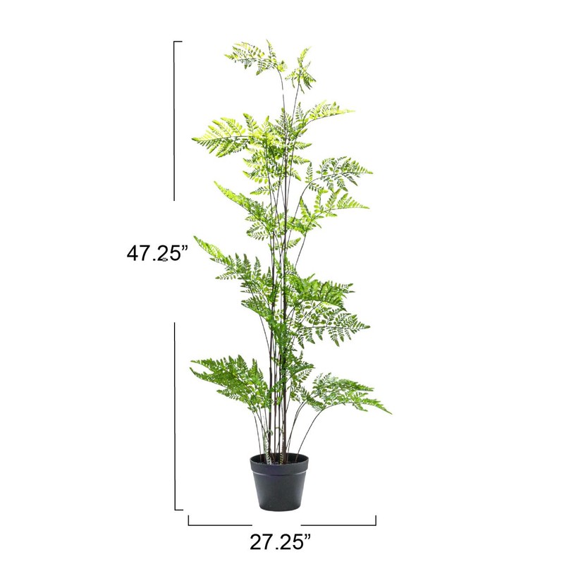 Creative Co-Op Faux Fern Tree in Plastic Pot, Green