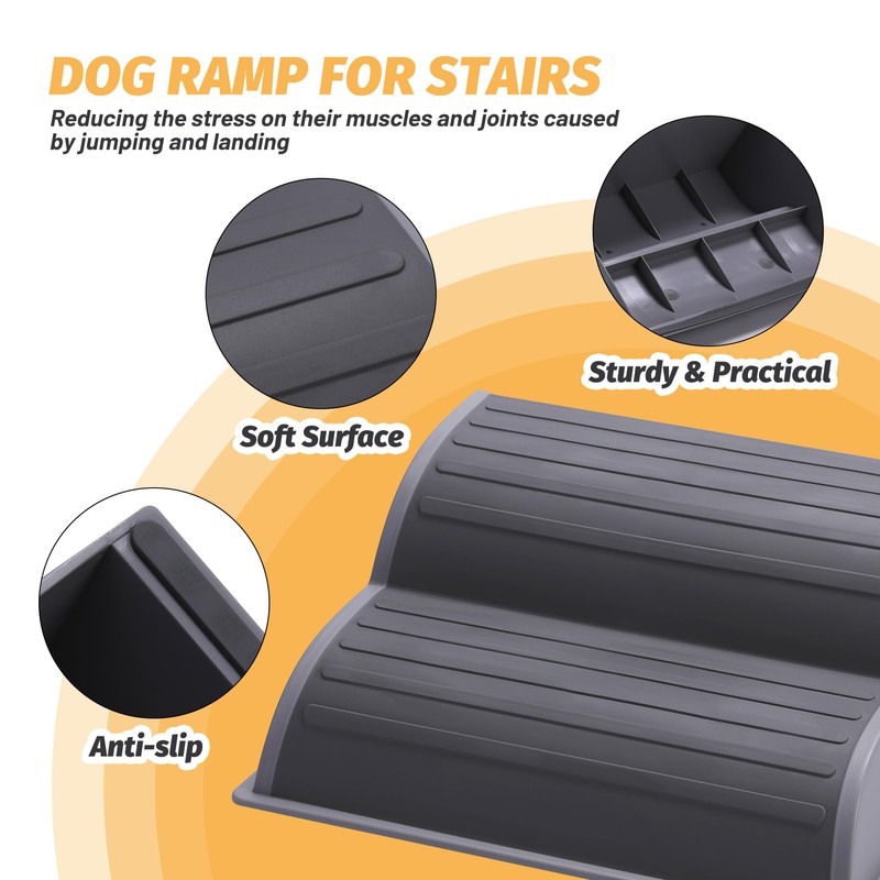 CiWiVOKi 2-Step Modular Dog Ramp - Portable Non-Slip Stairs for