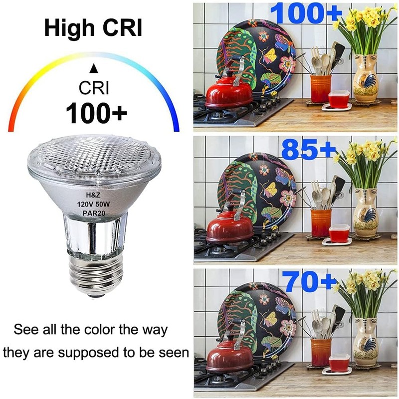 H&Z PAR20 Bulbs 50W Range Hood Light Bulbs, 6PCS PAR20