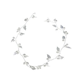 MINICO Bride Wedding Hair Vine Pearl Hair Piece Bridal Hair Accessories Headband for Women and Girls Silver