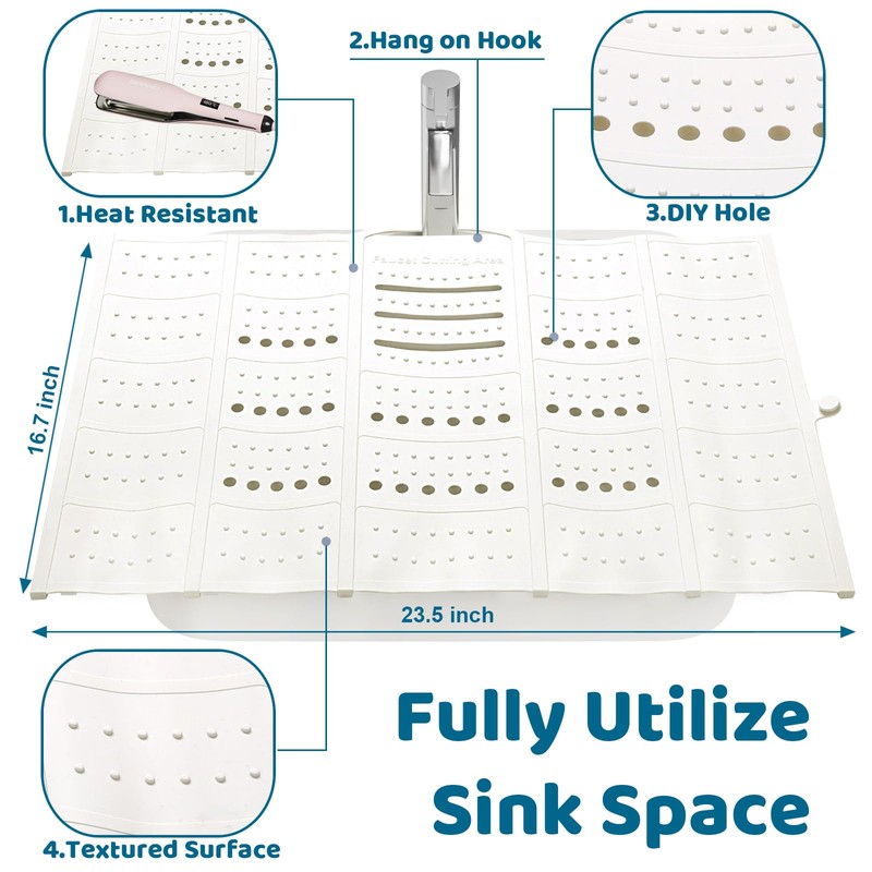 Bathroom Sink Cover for Counter Space, Sink Mat Foldable Sink