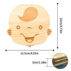 Luckious Baby Teeth Save Box - Wooden Tooth Keepsake Box for Baby Kids, Baby Teeth Organizer