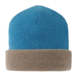 LES POULETTES - Hat 100% cashmere 6-ply two-tone colours, turquoise