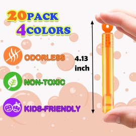 Leetous Bubbles Party Favors Supplies for Kids,20 Pack Mini Bubble Wand Toys for Toddlers, Easter Basket Goodie Bag Stuffer Fillers Treats Non Candy, Small Pinata Birthday Classroom Wedding Camping Gifts