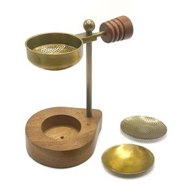 Adjustable Height Incense Burner for Smoking Resins, Woods and Leaves with Extra Sieve (Nickel)