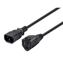 Monoprice Desktop Computer Power Cord - IEC 60320 C14 to NEMA 5-15R, 10 Amp, 1250 Watt, SVT, 125 Volt, 18AWG, 6 Feet, Black