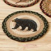 Black Bear Round Jute Trivet