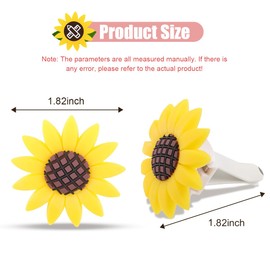 Sunflower Air Vent Clip, Sunflower Car Air Fresheners Decor, Car Air Vent Perfume Holder, Cute Car Clip Interior Air Vent Decoration, Fragrance Prensent Accessories for Women, Yellow (2PCS)