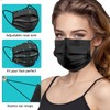 ZTANPS 100 PCS Disposable Face Masks, Black Disposable Masks, 3