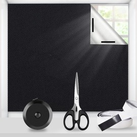 Window Blackout Roller Blind, No Drilling, 100% Opaque and Sun Protection 420D Oxford Blackout Fabric with Suction Cups, 2 m x 1.45 m Black, Roof Window Blackout Sun Protection Film