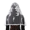 Mantveil Lace Mantilla Chapel Veil: Long D Shaped White Flower