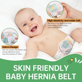 GRLEAYIE Hernia Belt for Baby，Umbilical Hernia Belt with Convex Covered Compression Pads ，Breathable Baby Belly Band，Adjustable Newborn Belly Support Band Wrap with 4 Hernia Packs(Small)
