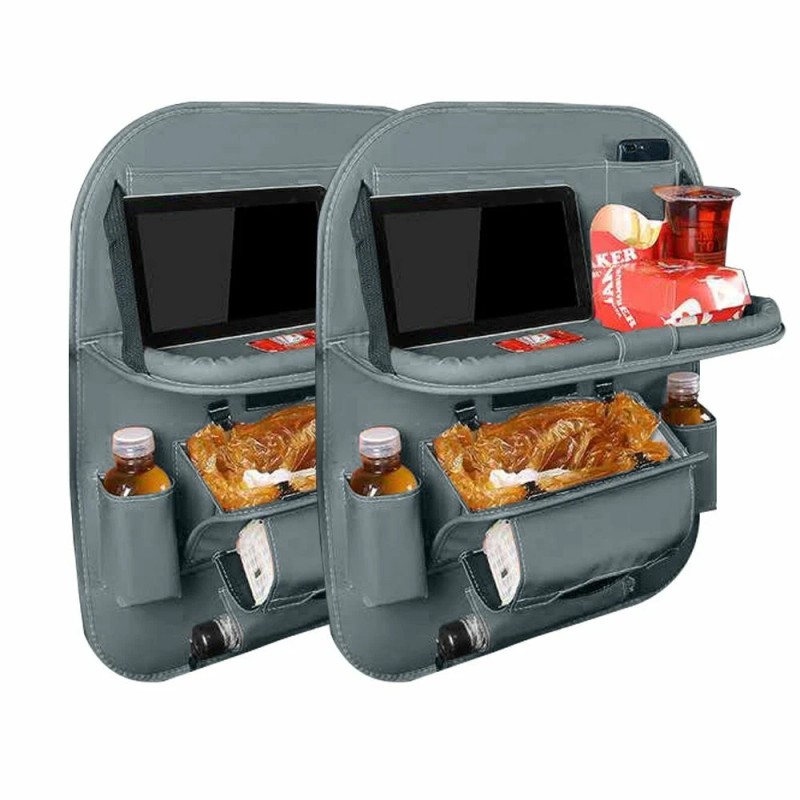 AB 2 Pack OxfordFabric Car Backseat Organizers with Foldable Tray