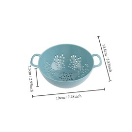 couponhub Heavy Duty 6 Inch Food Colander,Large Capacity Vegetable Strainer with Double Handles,Plastic Multipurpose Fruit Draining Basket for Kitchen(Light Blue)