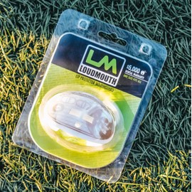 Loudmouth Money Football Mouth Guard with Detachable Helment Strap (White/Gold)