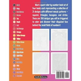 100 QUEST Color By Number: Squares + Triangles + Hexagons + Circles: color quest activity book for adults