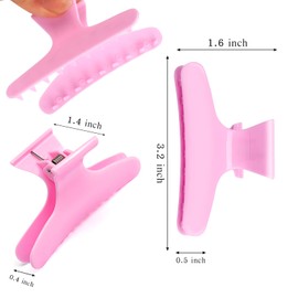 BAHABY Hair Clips for Styling Sectioning 12 Pack Black White Pink Butterfly Clamps Hair Claw Clips Pro Salon Hair Clips for Styling, Sectioning, Cutting and Coloring