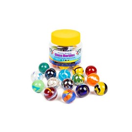 Shooter Glass Marbles Bundle, Pack of 15, 1 inch, with Practical Container