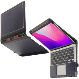 TYTX Compatible with MacBook Air 13 inch Leather Case 2021 2020 2019 2018 Release M1 A2337 A2179 A1932 Retina Display Touch ID,Protective Leather Case Cover for Laptop, Blue