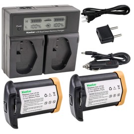 Kastar LCD Dual Smart Fast Charger & Battery (2 Pack) for Canon LP-E4, LPE4 (11.1V 4400mAh 48.4Wh) and Canon EOS-1D C, EOS-1D Mark III, EOS-1Ds Mark III, EOS-1D Mark IV Cameras