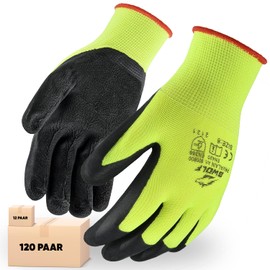 BWOLF PAVALAN 12 Pairs of Gloves Work Gloves Men's Work Gloves Women's Mechanic Gloves Men's Assembly Gloves with Robust Latex Coating (12, 9)