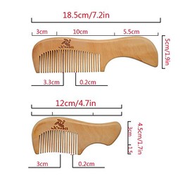 Xuanli® Juego de 8 peines de madera con antiestático y sin enganches, cepillo hecho a mano para barba, cabeza, bigote con caja de regalo (S021)