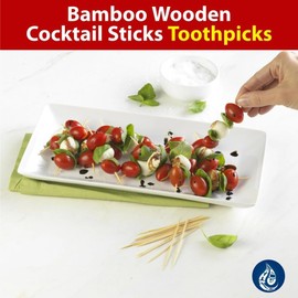 Whitedrop Bamboo Wooden Sticks | Cocktail Sticks | Toothpicks for Parties, Desserts, Home, Office & Dental Hygiene| Biodegredable & eco-Friendly | (1000 pcs)