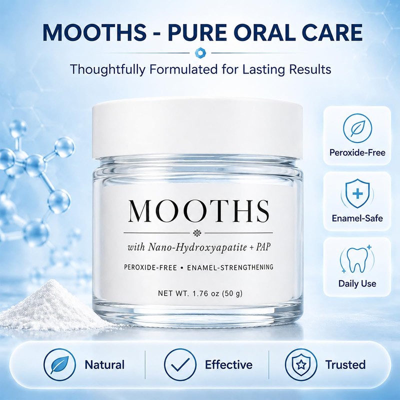 Mooths Teeth Whitening Powder, Hydroxyapatite Oral Care, Fresh Breath